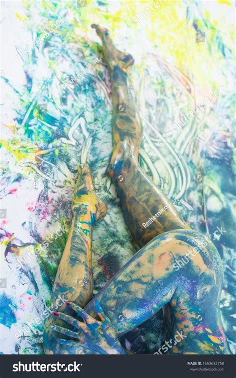 Top View Naked Woman Spray Paint Stock Photo Shutterstock