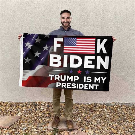 Fuck Biden Trump Is My President Flag Anti Biden 3x5 Ft Wall Flag