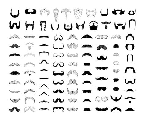 Premium Vector Collection Of Black Beards And Mustaches