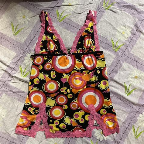 Cute Funky Lingerie Slip Top Labeled As A Medium Depop