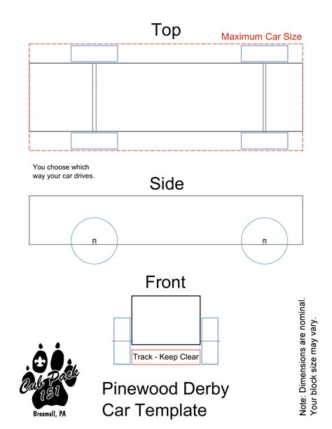 Pinewood Derby Templates And Track Customizable Designs