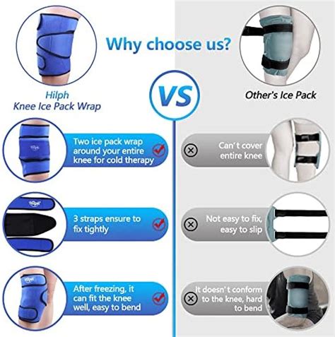 Hilph Knee Ice Pack Wrap For Replacement Surgery And Meniscus Tear Reusable Hot Cold