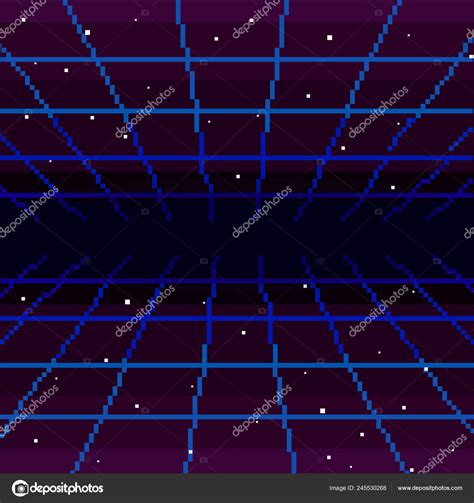 Vector Pixel Art 80S Retro Sci Background Pixel Art Background Stock ...