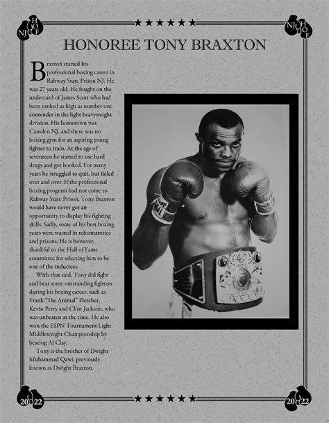 Tony Braxton New Jersey Boxing Hall Of Fame