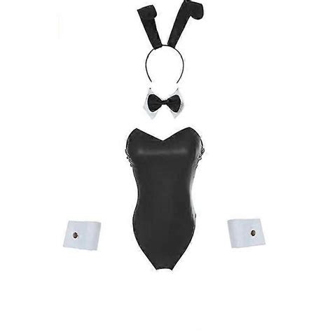 Bunny Costume Women Lingerie And Tails Bodysuit Role Play Rabbit Outfit Set For Halloween