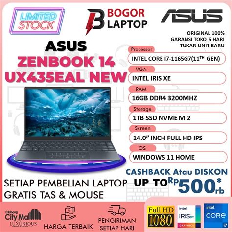 Jual Asus Zenbook 14 UX435EAL Intel Core I7 Gen11 1165G7 16gb Ram 1TB