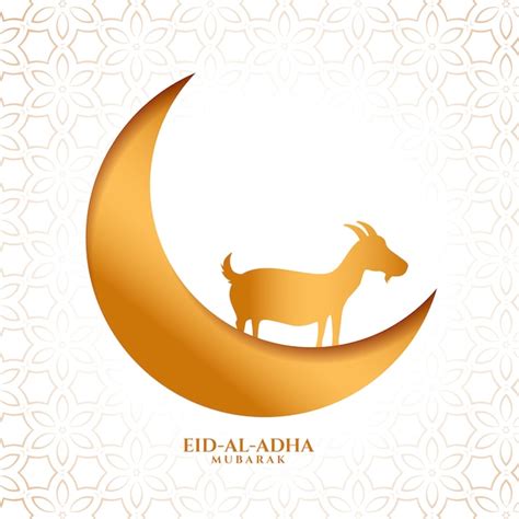 Free Vector Eid Al Adha Bakrid Golden Festival Card