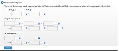 Solved A Balanced Formula Equation Use The Pull Down Boxes