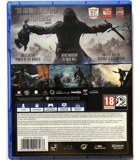 Shadow Of Mordor R Dziemie Cie Mordoru Ps Pl