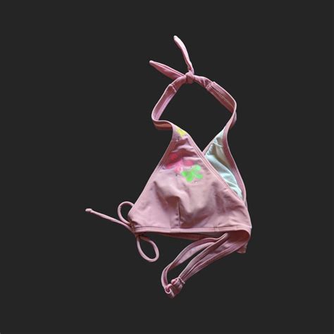 Y K Beachy Bikini Padded Top Pink With Mcbling Depop