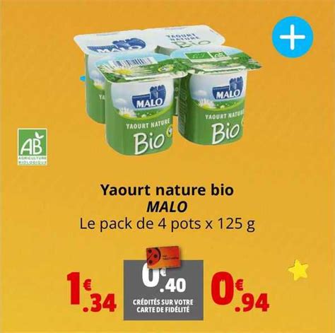 Promo Yaourt Nature Bio Malo Chez Coccinelle Express ICatalogue Fr