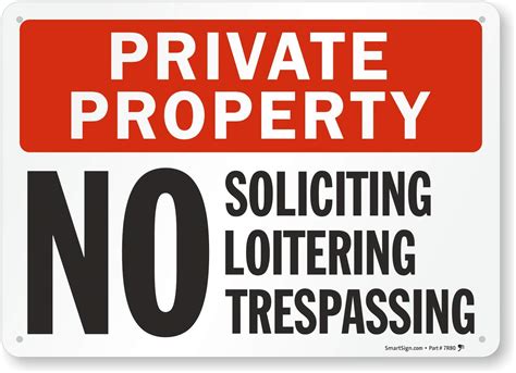 SmartSign Aluminum Sign Legend Private Property No Soliciting No