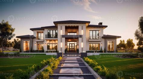 AI Generative 3d modern luxury real estate house for sale and rent