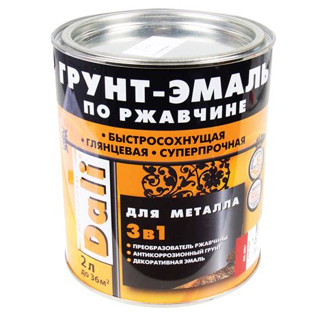 Грунт-эмаль DALI по ржавчине 3в1 красно-коричневая 2л купить в Томске