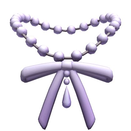 Lavender Pearl Drop Bow Necklace Roblox