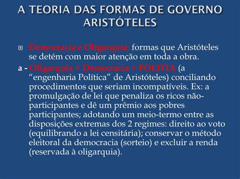 Ppt A Teoria Das Formas De Governo Arist Teles Powerpoint