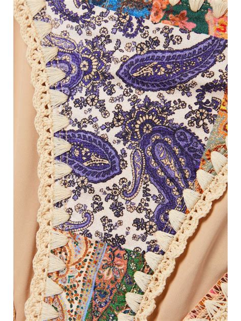 ZIMMERMANN Devi Crochet Trimmed Paisley Print Bikini NET A PORTER