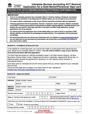 Fillable Online Interstate Seniors Excluding ACT Seniors Application