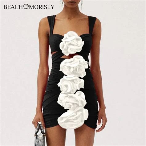 Women S Black D Flower Cutout One Piece Swimsuit And Skirt Bikini Set Swimwear Women Png