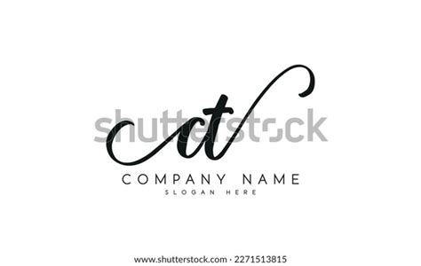 Handwriting Letter Ct Logo Design On Stock Vector Royalty Free
