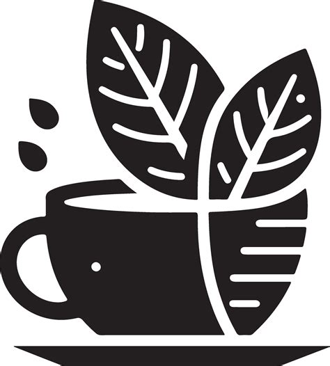 Tea Leaf Vector Icon Logo Silhouette Clipart Symbol Black Color