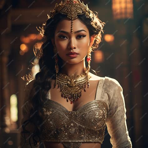 Premium AI Image | illustration of A beautiful young Khmer Woman in