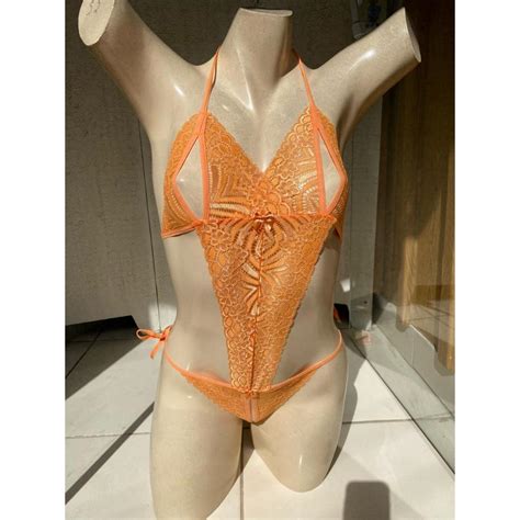 Body Lingerie Sexy Marido Apressado Abertura Rendado Bory Shopee Brasil