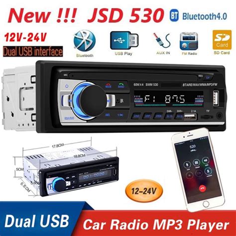 2023 NEW JSD 530 12 24V 1Din Car Radio Bluetooth MP3 Audio Player Dual