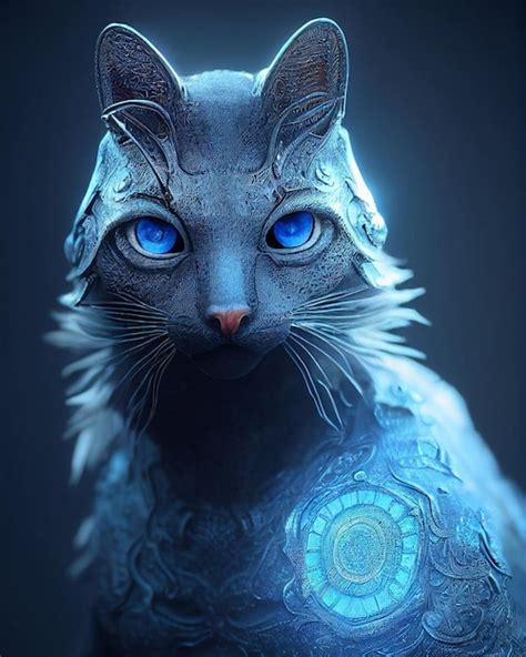 Premium Photo | A blue cat with blue eyes is shown with a blue eye.