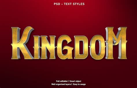 Premium Psd Kingdom Text Effects Style Template