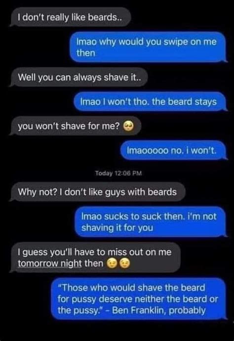 Those Who Shave Their Beard For Pussy Don T Deserve Nor The Beard Nor Pussy R Chadtopia