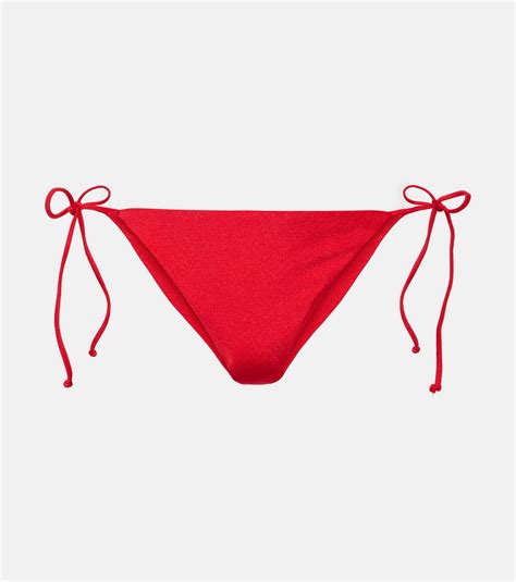 Ties Bikini Bottoms In Red Jade Swim Mytheresa