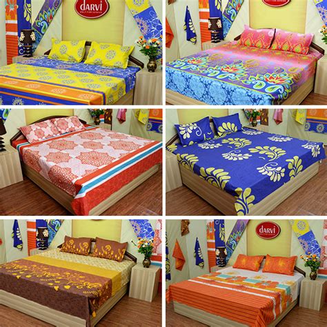 Darvi 6 Cool Cotton Luxury Double Bed Sheets Combo From Teleshop