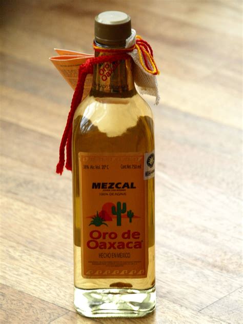 Mezcal Oro de Oaxaca,con gusano, 38% Vol, 100% Agave - LA TORTILLA ...
