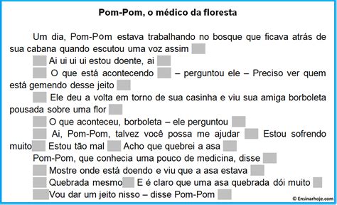 Texto para pontuar pom pom o médico da floresta Ensinar Hoje