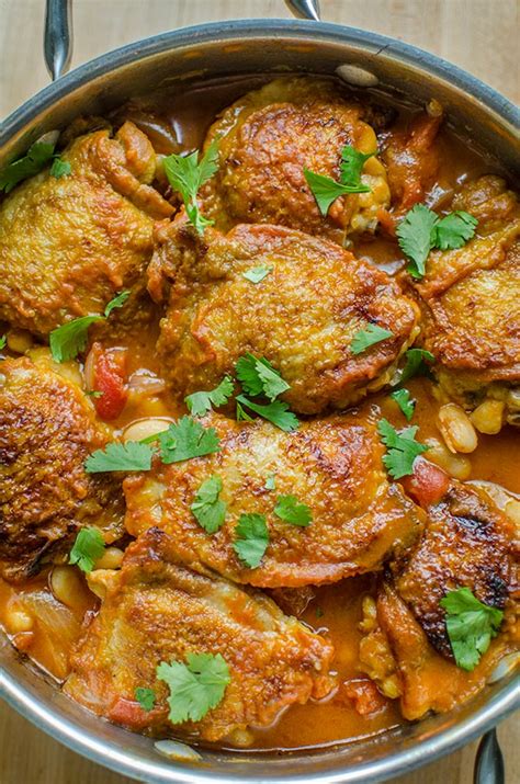 Braised Chicken Thighs With Tomatoes And White Beans Living Lou