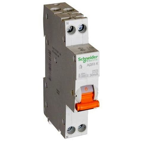 Дифавтомат Schneider Electric Домовой 2P 10А (C) 4.5кА 30мА (AC) купить ...