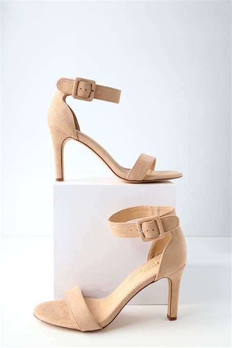 Cute Nude Heels Ankles Strap Heels Vegan Suede Heels Lulus