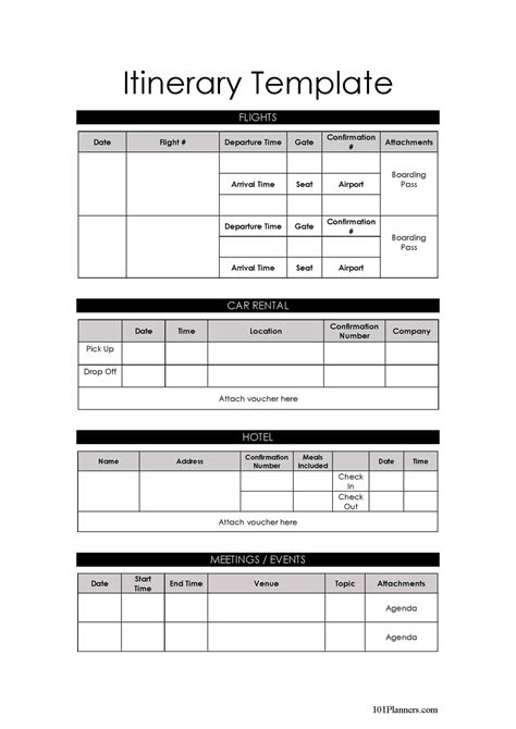 21 Printable Travel Itinerary Examples Forms And Templates Fillable