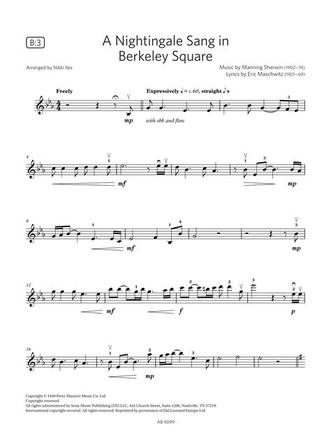 A Nightingale Sang In Berkeley Square Abrsm Violin Exams From 2024