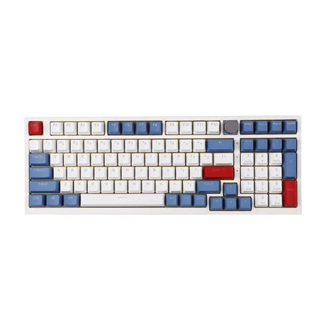 YMDK Navy Blue Double Shot Keycap Plastic GK980 Wired Knobs Gasket RGB Hot Swappable Macro