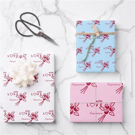 Personalized With L ️ve Red Roses Wrapping Paper Sheets Zazzle In 2024