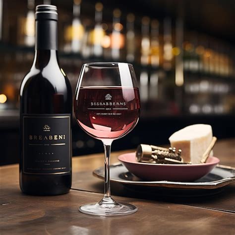 Premium Photo Wine Bar Business Card Sophisticated Burgundy Color