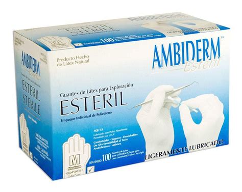 Guante De Latex Ambiderm Esteril Talla Grande Caja 100 Pz Envío gratis