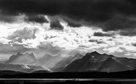 HD wallpaper: Mountains Black and White Landscape, grayscale ...