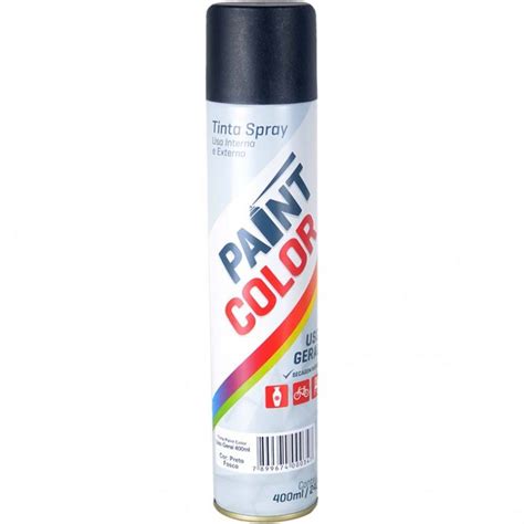 Tinta Spray Uso Geral Preto Fosco Paintcolor Distribuidora Ldf