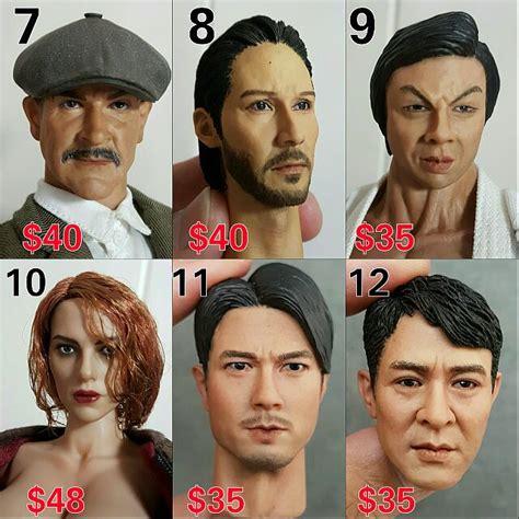 1 6 FIGURE Head Sculpt For Sale Dam Enterbay Hot Toys Tony Stark Bruce Lee T800 WOLVERINE
