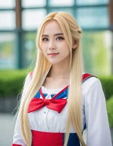 Long Blonde Hair Cosplay Face Swap ID 1025295