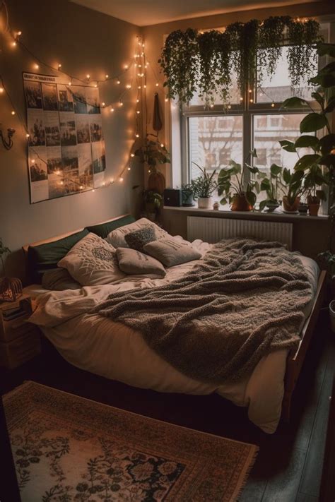 An Aesthetic Bedroom With A Very Comfy Feel Decorated With Dim Fairy