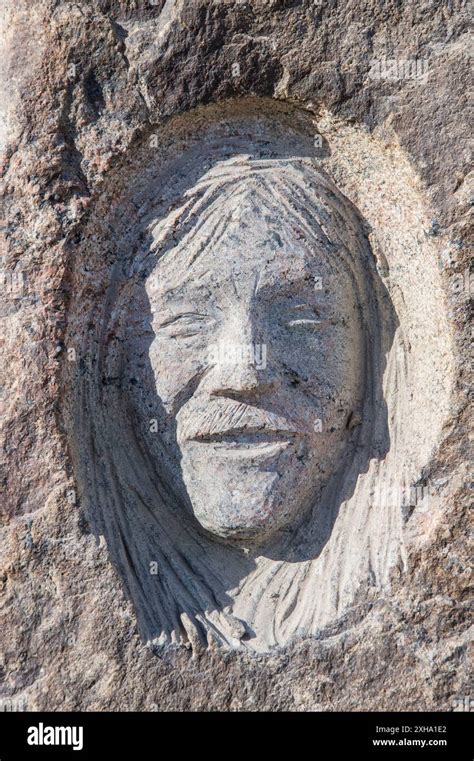 Sculpture Of Inuit Faces At The Legislative Assembly Of Nunavut On